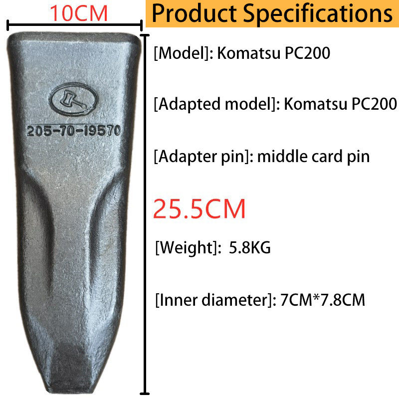 Dentes de balde de escavadeira de ferro forjado rígido PC200 2057019570 Dentes de balde de adaptador