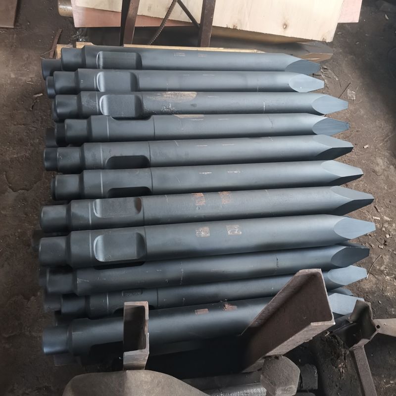 Peças de escavadeira, quebra-martelas hidráulico de rocha, cinzel em bruto, cinzel hidráulico de 68 mm, cinzel ferramenta de cunha, 135 mm, 140 mm