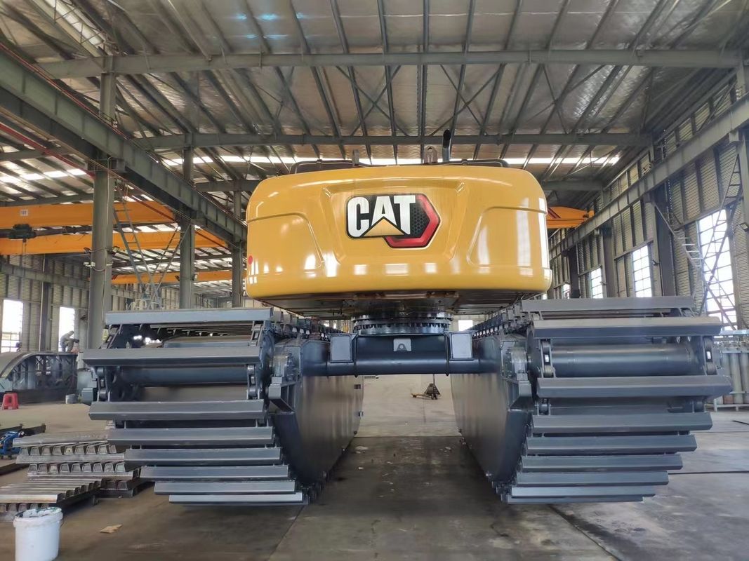 Excavadora personalizada Pontoon flutuante Pista de água usada para Excavadora Anfíbio sy75 sk75 sy135 sy215 320d