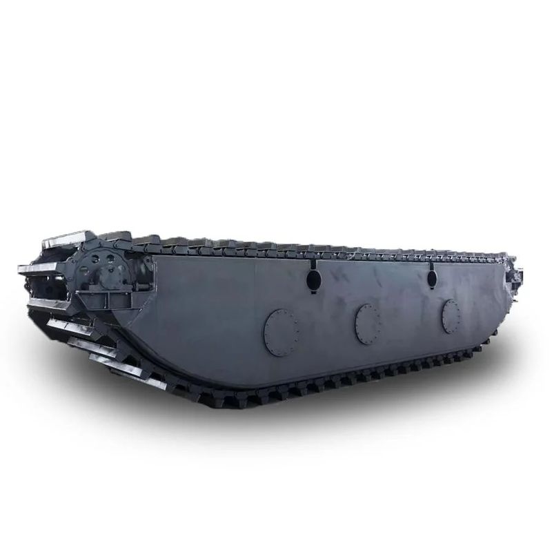 Pontoão de escavadeira anfíbia flutuante personalizado Q355B Q690 Q345BU Peças de carroçaria Pista de água usada para Cat 320D PC200