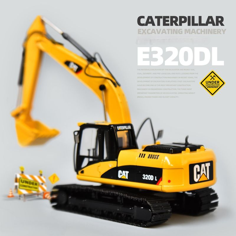 Carter CAT320DL escavadeira modelo original liga simulação engenharia veículo decoração coleção de peças de mão ornamentos