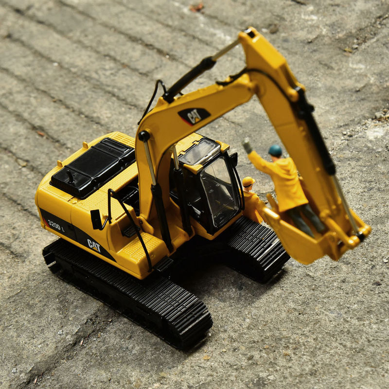 Carter CAT320DL escavadeira modelo original liga simulação engenharia veículo decoração coleção de peças de mão ornamentos