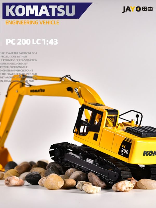 Komatsu PC200 Excavator 1/43 Escala Modelo de Metal Diecast Colecionável Portas de Abertura