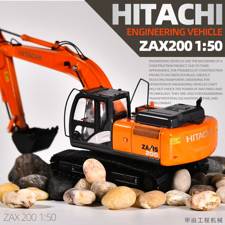 Hitachi ZAX200 Excavador Diecast Modelo 1/50 Escala Colecionável Decoração de Construção