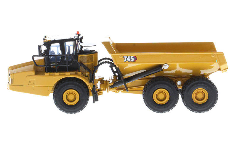 CAT 745 Caminhão de descarga articulado de moldagem a escala 1:64 Modelo de liga de equipamento pesado colecionável