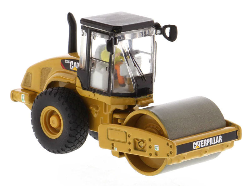 CAT CS56 Rolo Vibratório de Tambor Liso 1:87 Modelo de Construção em Escala