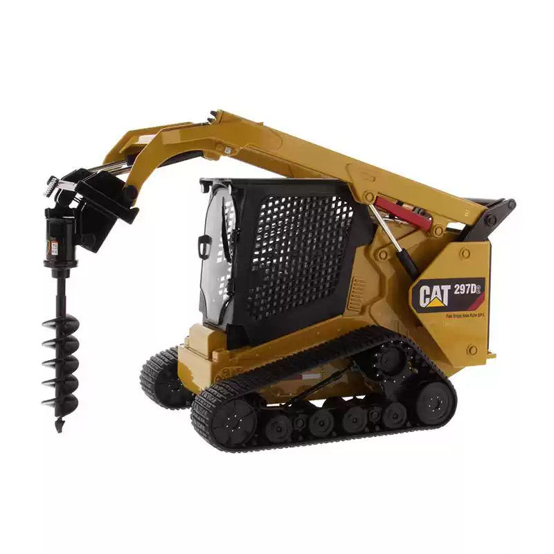 Modelo de carregadeira skid steer Cat 297D2 de metal fundido em escala 1:16 com braços de carregadeira móveis