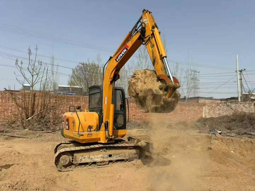 Excavadora mini Lovol 65E usada 6,5 toneladas Horas baixas Serviço completo Construção Paisagismo