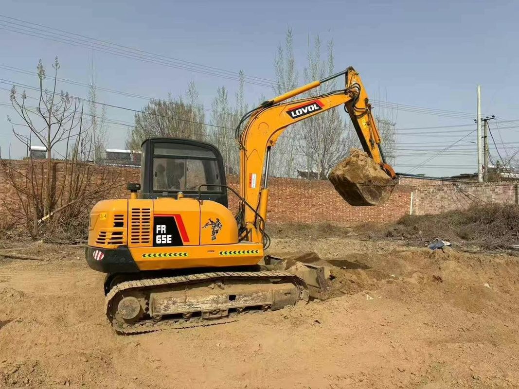 Excavadora mini Lovol 65E usada 6,5 toneladas Horas baixas Serviço completo Construção Paisagismo