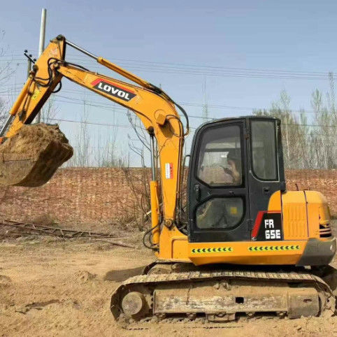 Excavadora mini Lovol 65E usada 6,5 toneladas Horas baixas Serviço completo Construção Paisagismo