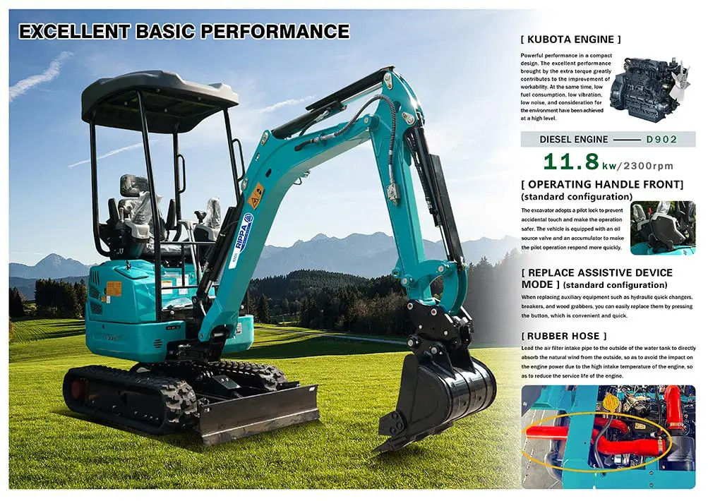 R322 Mini Excavator CE ISO Certificado 1 ano de garantia para paisagismo Construção Utilidade