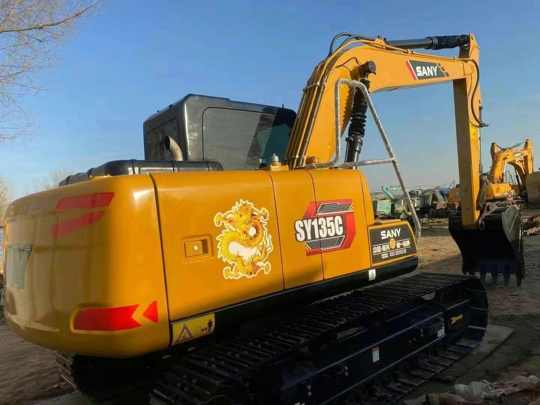 Excavadora SANY SY135C 13.5T Usada Serviço completo História Construção Mineração Movimento de terra