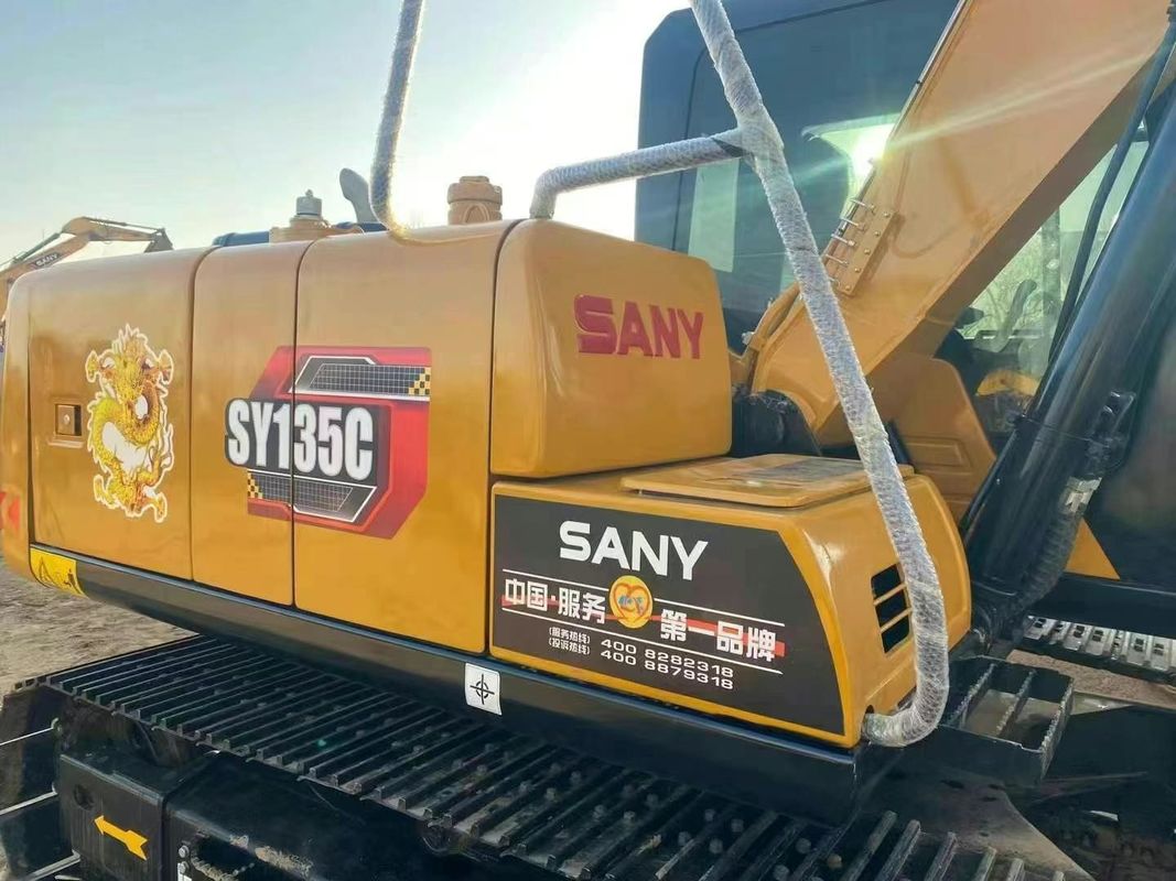 Excavadora SANY SY135C 13.5T Usada Serviço completo História Construção Mineração Movimento de terra