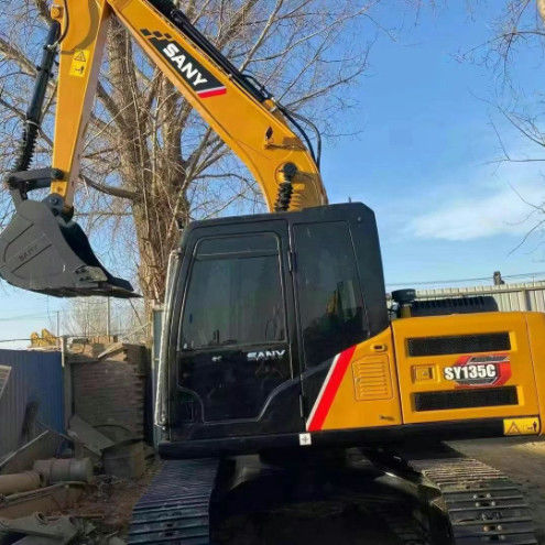 Excavadora SANY SY135C 13.5T Usada Serviço completo História Construção Mineração Movimento de terra