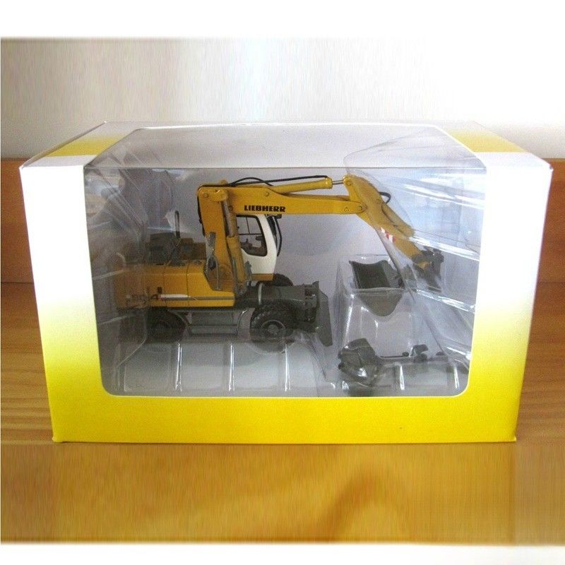 1/50 Liebherr A904C Modelo de escavadeira de rodas de metal fundido a moagem colecionável com balde de agarrar 58004