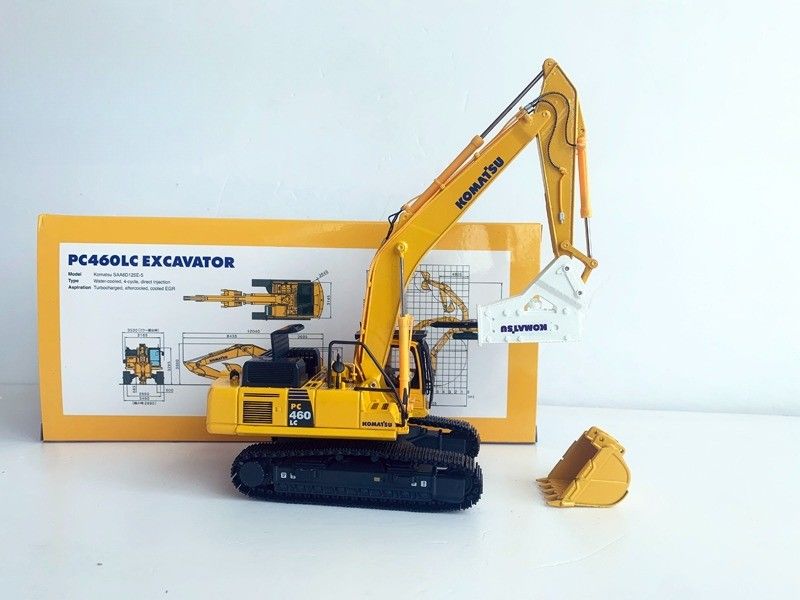 Comatsu PC460LC-8 1/50 Modelo de Excavadora de Liga Decaída com Disjuntor Hidráulico Colecionável