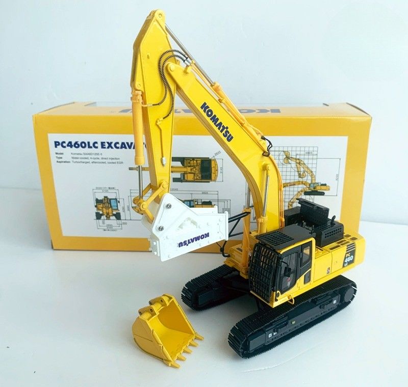 Comatsu PC460LC-8 1/50 Modelo de Excavadora de Liga Decaída com Disjuntor Hidráulico Colecionável
