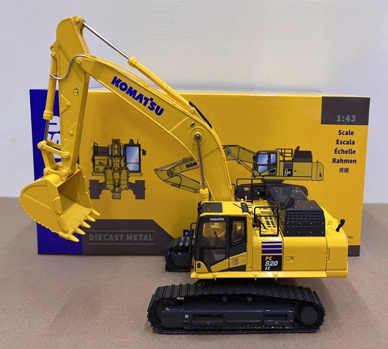 1/43 Escala Komatsu PC520LC-11M0 Modelo de Excavadora de fundição por injeção de liga - Colecionável licenciado