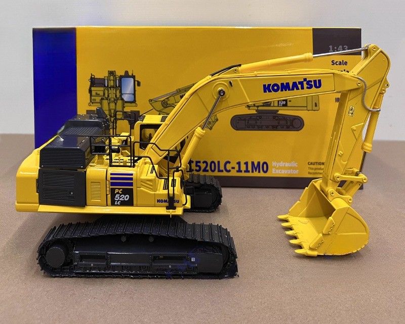 1/43 Escala Komatsu PC520LC-11M0 Modelo de Excavadora de fundição por injeção de liga - Colecionável licenciado