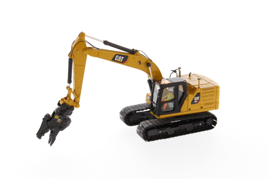 DM 1:50 CAT 323 Com Ferramentas de Trabalho Modelo de Veículo de Engenharia Escavadeira Die-cast 85657