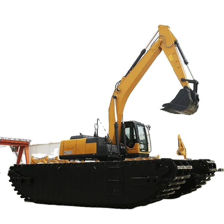 Customização Excavadora Anfíbia Pontoão Flutuante Subcarro para Sany SY135C Excavadora de Pântano